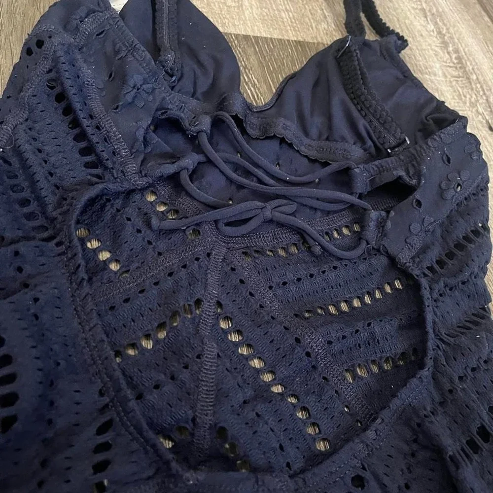 Blue One-piece swimsuit